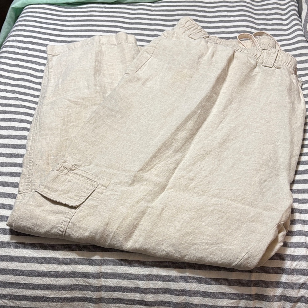 Men's Linen Cream Pants 48/30